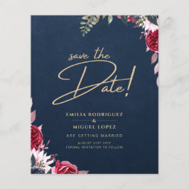 Navy Blue Berry Floral Burgundy Winter Fall Flyer