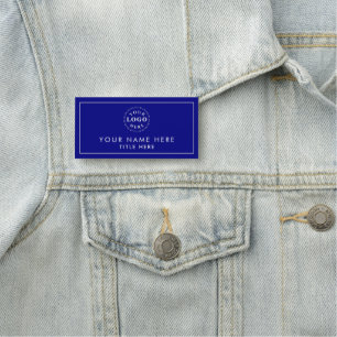 Navy Blue Beruflich Look 3"X1.5" Rectangle Namensschild