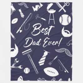 Navy Blue Best Day Fleecedecke