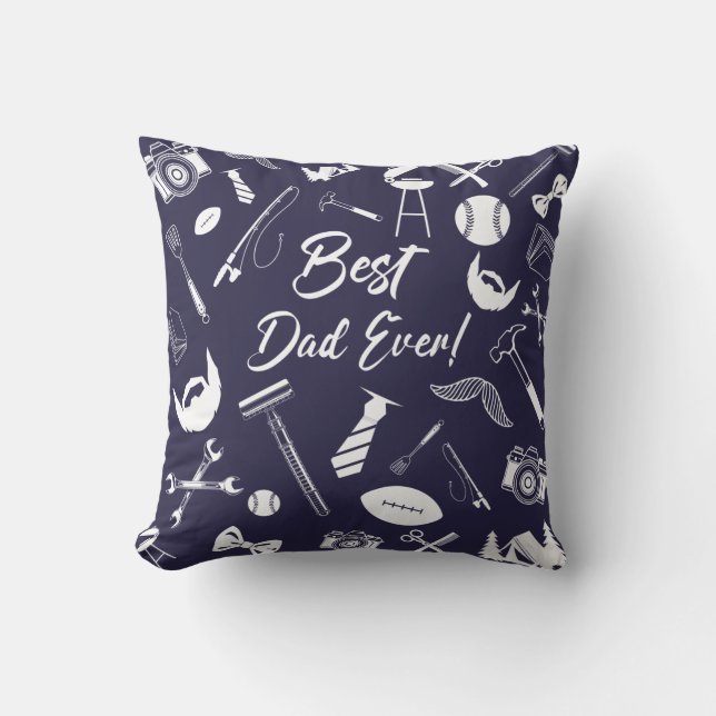 Navy Blue Best Day Kissen (Vorderseite)