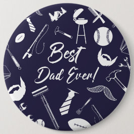 Navy Blue Best Vater Ever Button