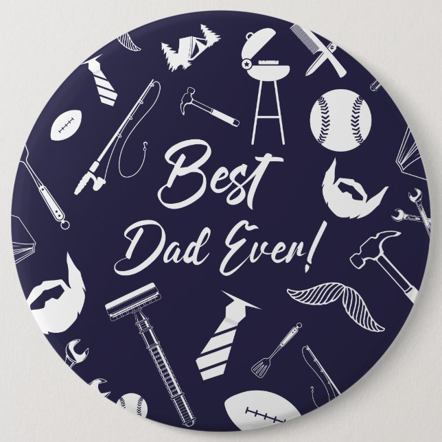 Navy Blue Best Vater Ever Button (Vorderseite)