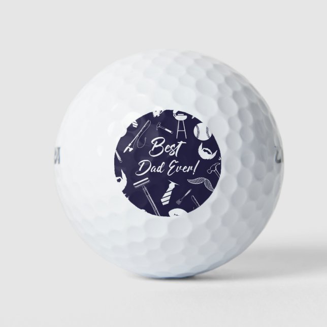 Navy Blue Best Vater Ever Golfball (Vorderseite)