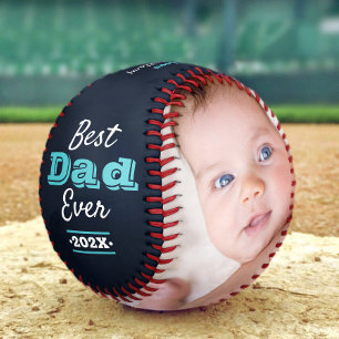 Navy Blue Best Vater je Türkis Typografie Bold Baseball