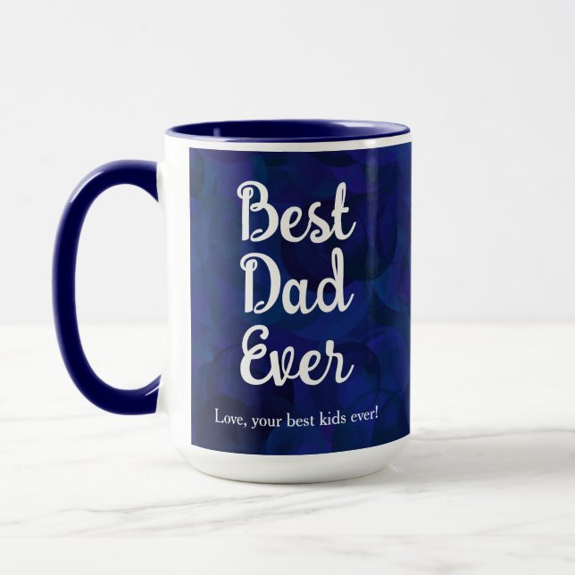 Navy Blue Bester Vater je Funny von Kindern Weihna Tasse (Links)
