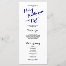 Navy Blue Black Classic Script | Hochzeitsprogramm Programm