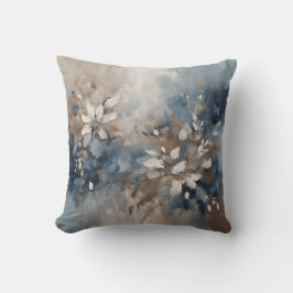 Navy Blue Blue Blue Brown Moderne Blumenwelt Kissen