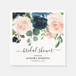 Navy Blue Blush Brautparty Paper Napkins Serviette