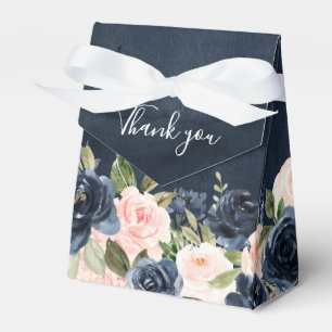 Navy Blue Blush Pink Rose Boho Hochzeit Geschenkschachtel