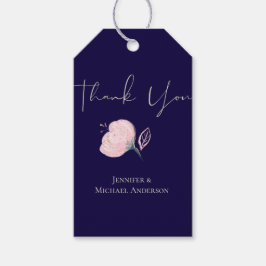 Navy Blue Blush Pink Rosegold Hochzeitbudget Geschenkanhänger