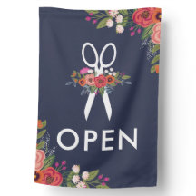 Navy Blue Boho Blume Open Hair Salon