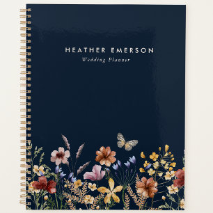 Navy Blue Boho Wildblumen Blumenplaner Planer