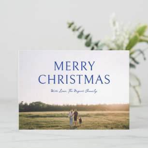 Navy Blue Bold Typografy Foto Elegante Weihnachten