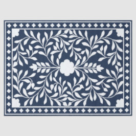Navy Blue Bone Inlay Decoupage Paper Seidenpapier