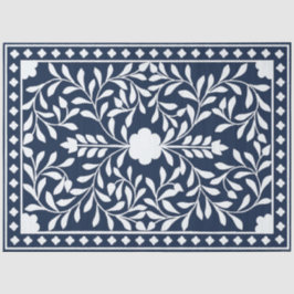 Navy Blue Bone Inlay Decoupage Paper Seidenpapier