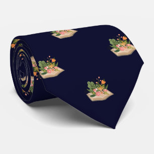 Navy Blue Book and Blume Work & Abschluss Gift Krawatte