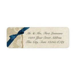 Navy Blue Bow, Lace und Burlap Rustikales Land