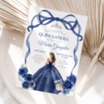 Navy Blue Bow Princess Silver Crown Quinceañera Einladung<br><div class="desc">EDITABLE Navy Blue Bow Prinzessin Silver Crown Quinceañera Einladung Elegant Navy Blauen Blumen Prinzessin Kostüme Quinceañera Mädchen Geburtstag Einladung Silver Crown Mis Quince Anos,  15. Geburtstagsparty</div>