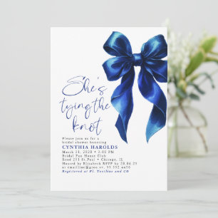 Navy Blue Bow Sie bindet das Brautparty des Knoten Einladung