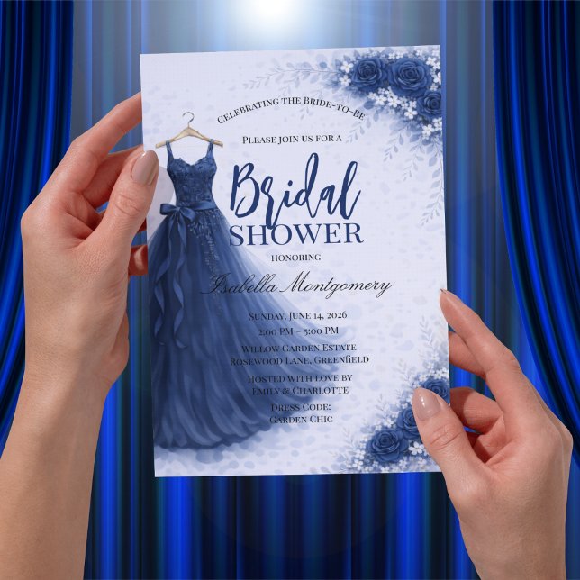 Navy Blue Bridesmaid Dress Bridal Shower Einladung (Navy Blue Bridesmaid Dress Bridal Shower Invitations
)