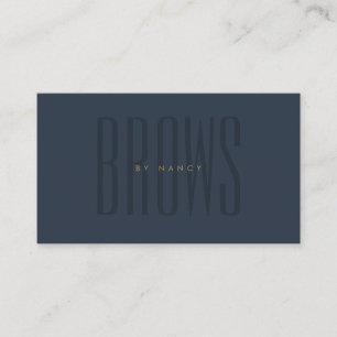 Navy Blue Brows Simple Minimalistisch Typografy Visitenkarte