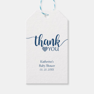 Navy Blue Buffalo Kariert Danke Geschenkanhänger