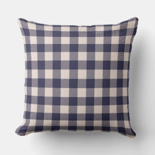 Navy Blue Buffalo Kariert   Städtischer Bauernhof Kissen