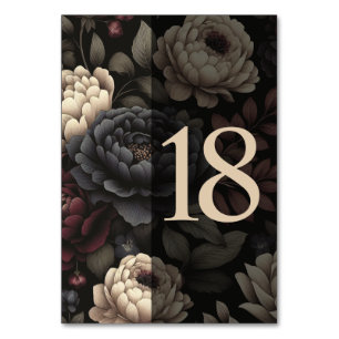 Navy Blue & Burgund Moody Floral Table 18 Tischnummer