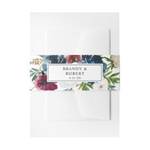 Navy Blue, Burgund & White Floral