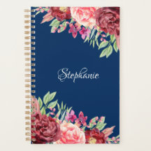 Navy Blue Burgundy Blush Bloral Personalisiert