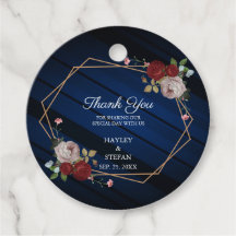 Navy Blue Burgundy Floral Wedding Vielen Dank
