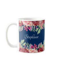 Navy Blue Burgundy Personalisierter Name