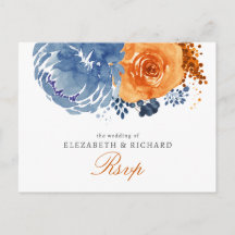 Navy Blue Burnt Orange Hochzeit im Herbst UAwg