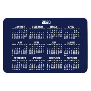 Navy Blue Calendar 2020 Große flexible Magnete