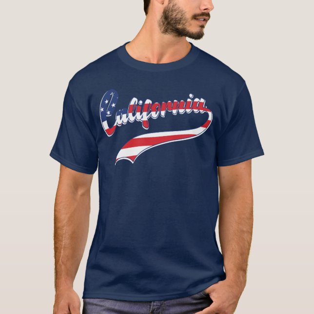 Navy Blue California USA Flag Fill T - Shirt (Vorderseite)