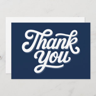 Navy Blue Calligraphy Bold Vielen Dank Flat Card Dankeskarte