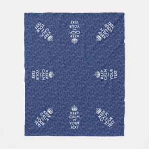 Navy Blue Camouflage Behalte Ruhe und Ihren Text Fleecedecke