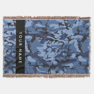 Navy Blue Camouflage Ihr Name Personalize Decke
