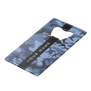 Navy Blue Camouflage Ihr Name Personalize Geldbeutel Flaschenöffner