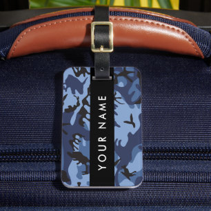 Navy Blue Camouflage Ihr Name Personalize Gepäckanhänger