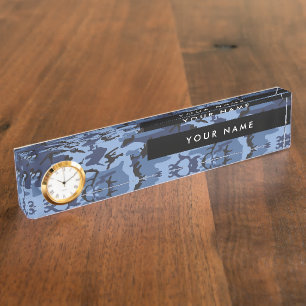 Navy Blue Camouflage Ihr Name Personalize Namensplakette
