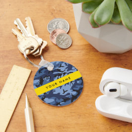 Navy Blue Camouflage Ihr Name Personalize Schlüsselanhänger