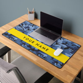 Navy Blue Camouflage Ihr Name Personalize Schreibtischunterlage