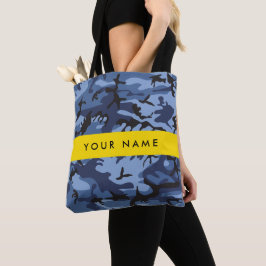 Navy Blue Camouflage Ihr Name Personalize Tasche
