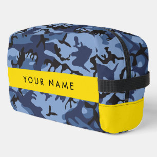 Navy Blue Camouflage Ihr Name Personalize Waschbeutel