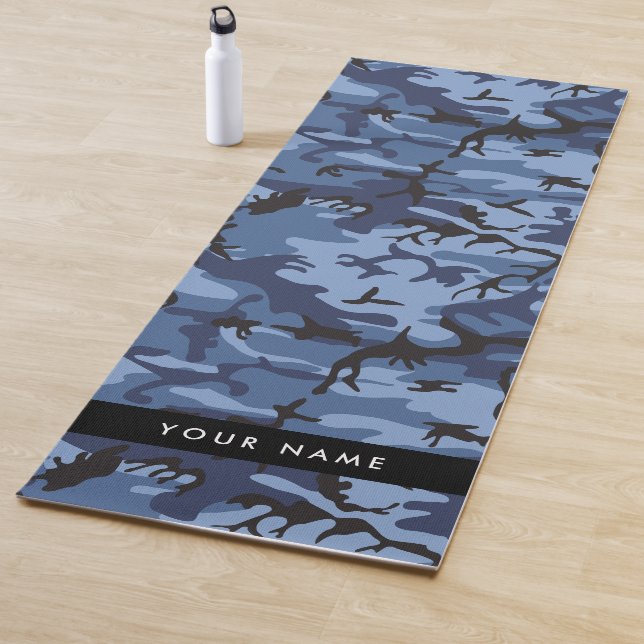 Navy Blue Camouflage Ihr Name Personalize Yogamatte (Beispiel)