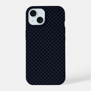 Navy Blue Carbon Fibre Print Automotive Texture iPhone 15 Hülle