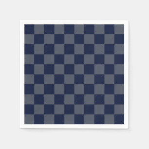 Navy Blue Checkerboard Serviette