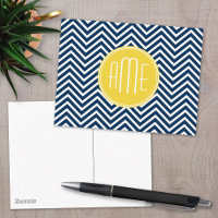 Navy Blue Chevrons mit Custom Yellow Monogram