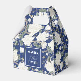Navy Blue Chinoiserie Birds Blume Hochzeit Geschenkschachtel